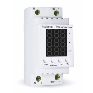 Двухмодульное реле напряжения с контролем мощности на DIN-рейку (мультифункциональное реле) МР2-40с